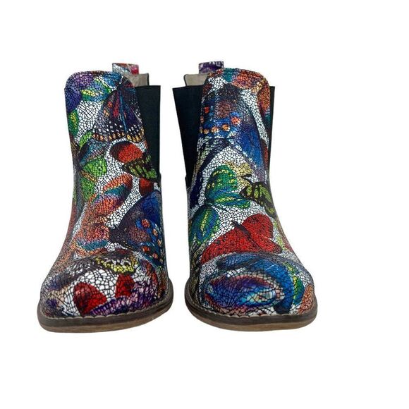 Zapato Leather Butterfly Mosaic Ankle Boots, Made in Italy, Size EU 39, US 8 M - Picture 5 of 9